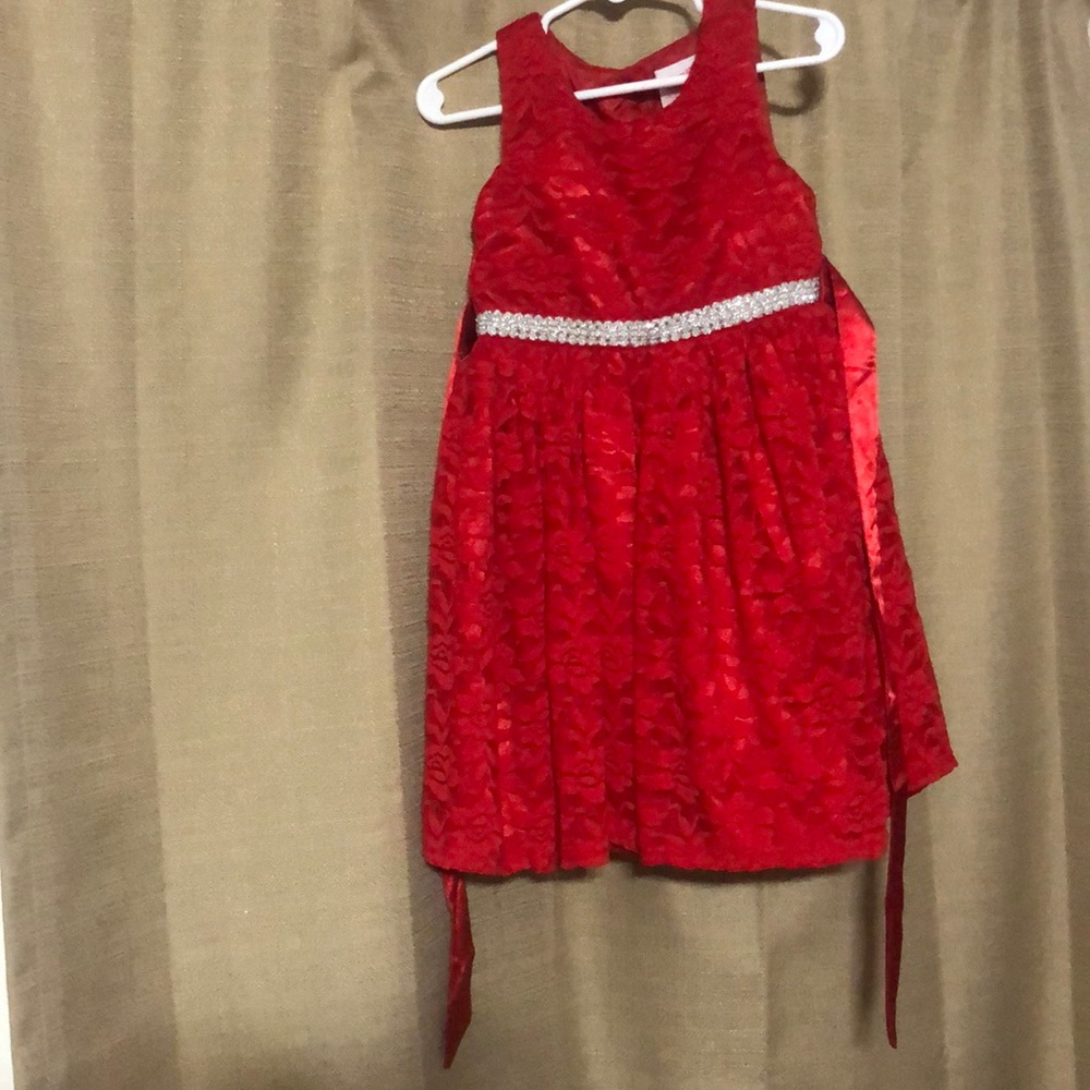 Nannette kids red lace dress sz 4t